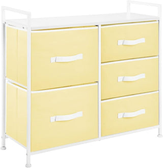 Jane 5-Drawer Tall Storage Unit - Yellow/White