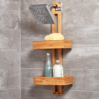 Bamboo 2 Tier Shower Caddy (2-Pack)