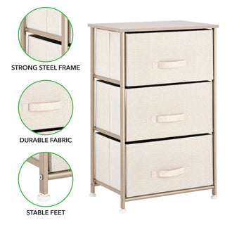 3-Drawer Storage Unit - Cream/PC Gold