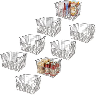 Metal Wire Food Storage Basket (8-Pack) - Graphite