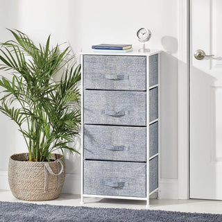 4-Drawer Storage Unit - Navy/White