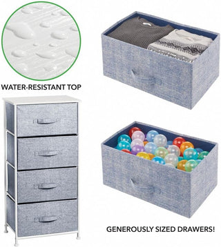 4-Drawer Storage Unit - Navy/White