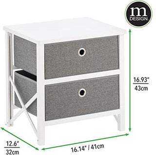 2-Drawer Compact Foldable Storage Unit - White/Gray