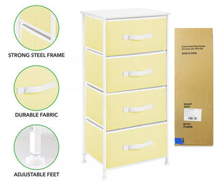 4-Drawer Storage Unit - Yellow/White