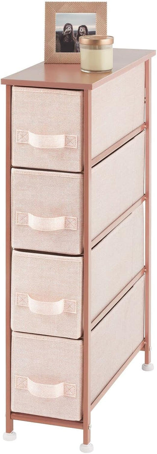 4-Drawer Narrow Storage Unit - Light Pink/Rose Gold