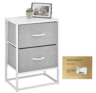 2-Drawer Storage Unit in Grey/White