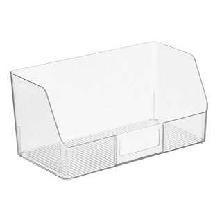 Organizer Bin with Integrated Label Holder (4-Pack) - Clear