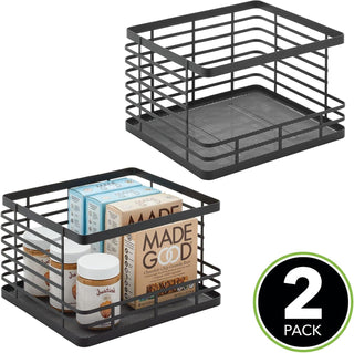 Stacking Durable Flat Wire Open Basket (2-Pack)