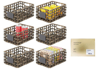 Open Weave Pantry Basket with Label Tags (6-Pack)