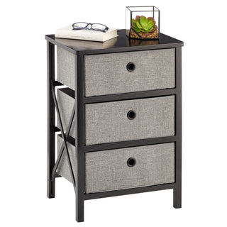 3-Drawer Foldable Storage Unit - Charcoal Finish