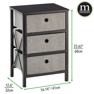 3-Drawer Foldable Storage Unit - Charcoal Finish