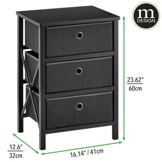 3-Drawer Foldable Storage Unit - Black