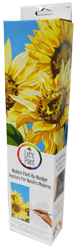 Let’s Paint Modern Paint-by-Number Sunflower Kit