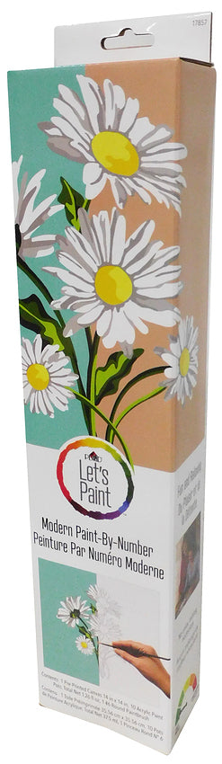 Let's Paint Modern Paint-by-Number Daisies Kit