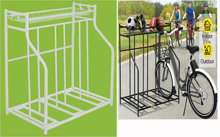 Bike Rack with Storage Shelf - White