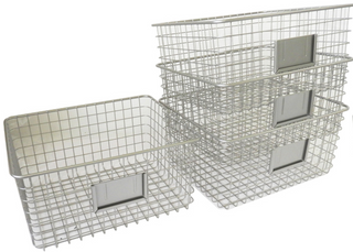 Wire Baskets in Satin with Tag Holder (4-Pack)