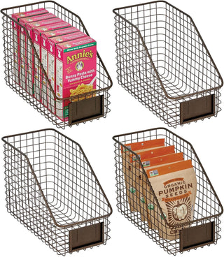 Slanted Basket with Tag Holder (4-Pack) - Bronze