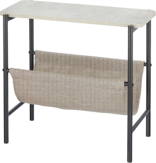 Side Table with Soft Storage - Black/Natural