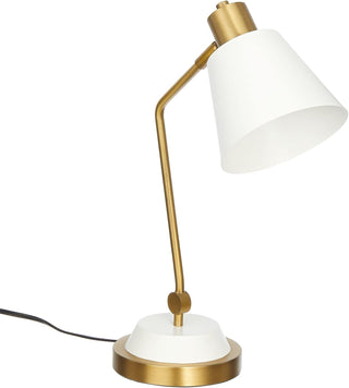 Elegant Curved Desk Lamp - White/Brass