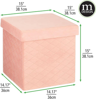 Luxurious Storage Ottoman - Velvet Pink