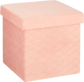 Luxurious Storage Ottoman - Velvet Pink