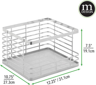 Open Front Stacking Flat Wire Pantry Basket (4-Pack) - Chrome