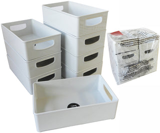 8-Pack Stackable Kitchen Bins - White