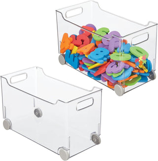 Rolling Bin Organizer with Labels (4-Pack)