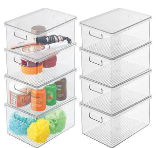 Organizer Bin with Handles and Lid (8-Pack)