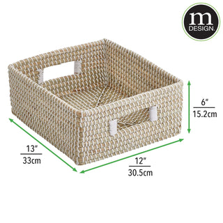 Seagrass Pantry Basket with Handles (6-Pack) - Natural/White