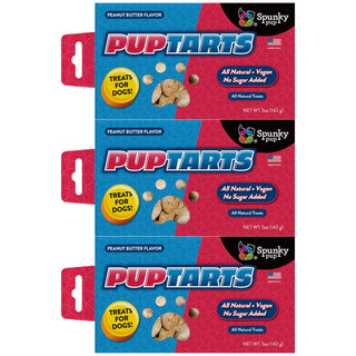 PupTarts Dog Treats, Crunchy Biscuits, Peanut Butter Flavor, 5 oz (3-Pack)