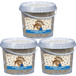 Bucket of Bagels, Dog Treats, Blueberry, 3 lbs (3-Pack)