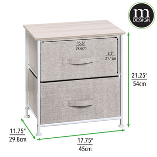 Aldo 2-Drawer Storage Unit/Night Stand - Linen