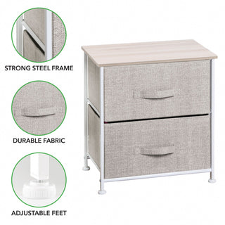 Aldo 2-Drawer Storage Unit/Night Stand - Linen