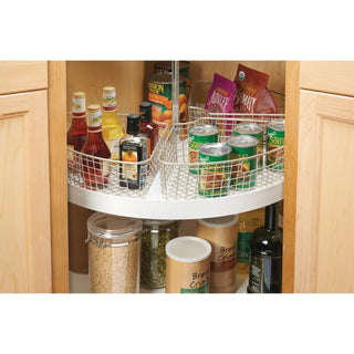 Lazy Susan 1/4 Wire Basket with Handle (4-Pack) - Satin