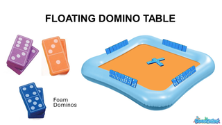 Floating Game Table with Double Six Dominos