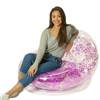 Pink Glitter Inflatable Chair