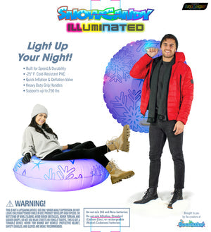 Illuminated Snowflake Large 46" LED Adult Snow Tube