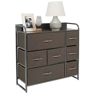 8-Drawer Storage Unit with Slim Drawers - Espresso