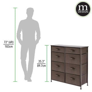 8-Drawer Storage Unit with Slim Drawers - Espresso