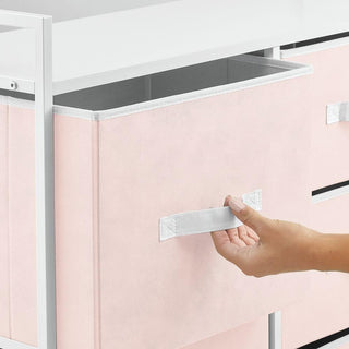 5-Drawer Tall Storage Organizer - Pink/White