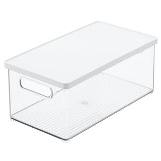 Storage Bin with Lid & Handles (8-Pack) - White/Clear