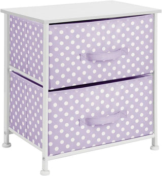 Polka Dot 2-Drawer Storage Unit - Wisteria/White