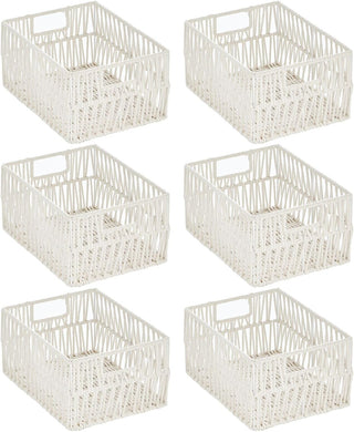 Cotton Rope Over Wire Basket (6-Pack) - Natural