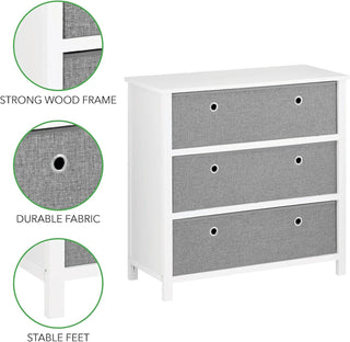 3-Drawer Storage Unit - White/Gray