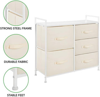 8-Drawer Slim Storage Unit - Cream/White