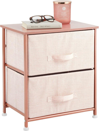 2-Drawer Compact Storage Unit - Light Pink/Rose Gold