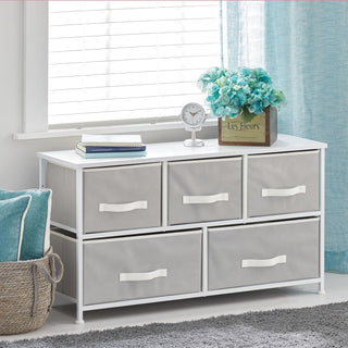 5-Drawer Spacious Storage Unit - Stone/White