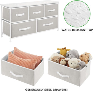 5-Drawer Spacious Storage Unit - Stone/White