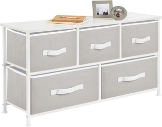 5-Drawer Spacious Storage Unit - Stone/White